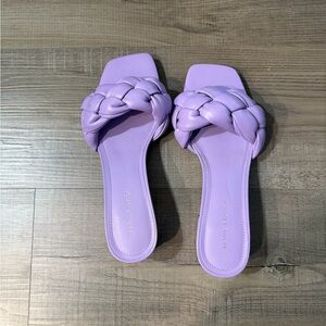 Marc Fisher Women's Lavender Braided Slide Sandals